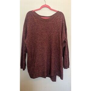 Old Navy Burgundy Knit Pullover Sweater Crew Neck XXL Long Sleeve Women's
